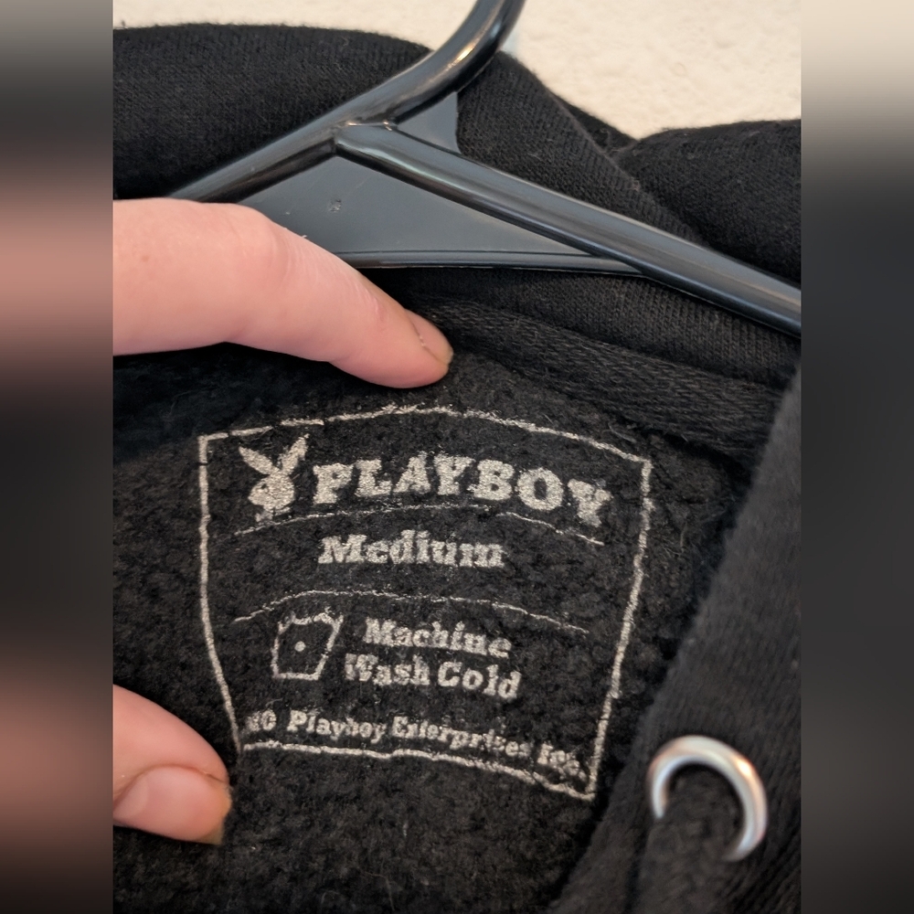 PLAYBOY Black Hoodie with White Logo - Picture 4 of 4